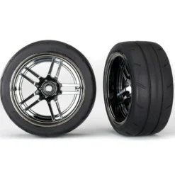Traxxas 8374 Komplettrad (Chrome-schwarz) hinten (2)