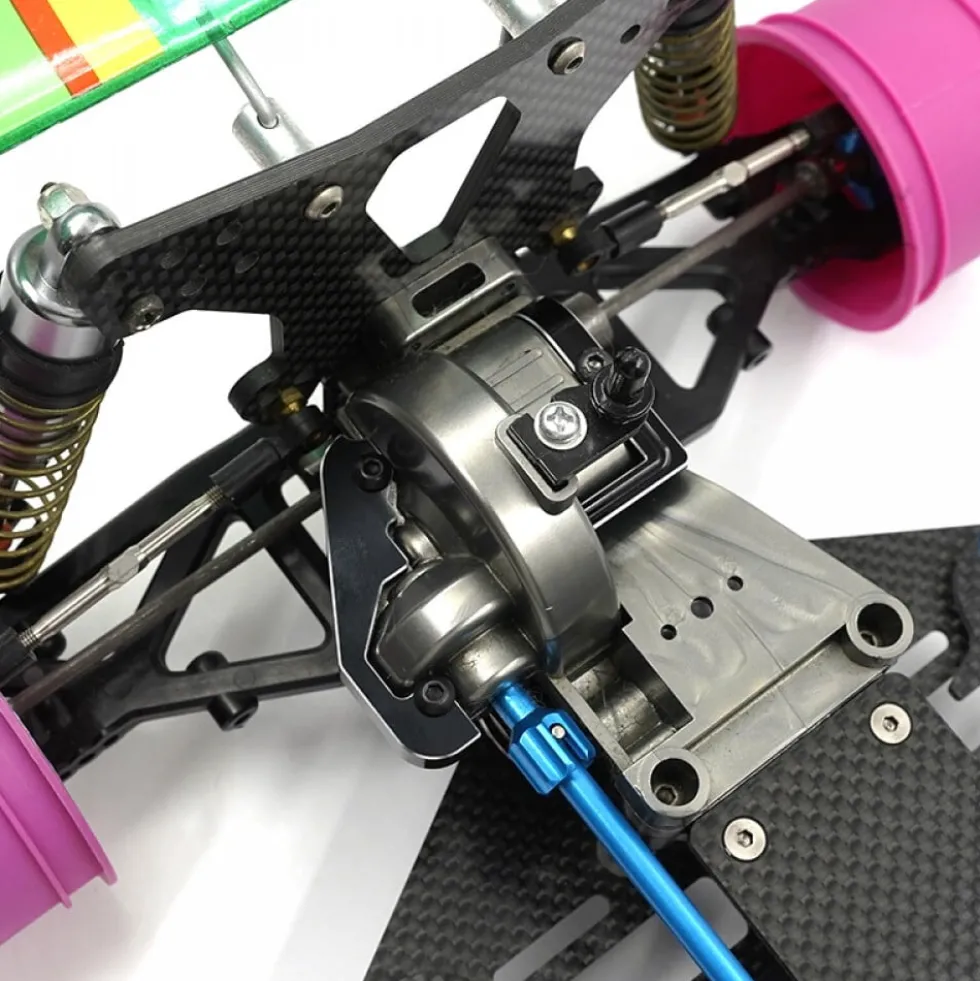 Xtra Speed Alu Verstärkung Getriebegehäuse silber für Tamiya TA01 / TA02 / Top Force / Manta Ray