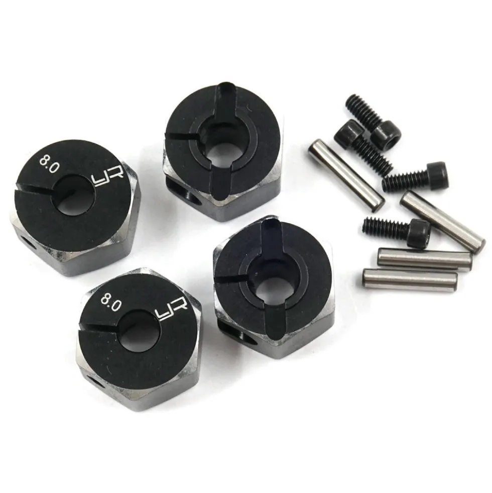Yeah Racing Alu Radmitnehmer sechskant 12mm (4 Stk.schwarz, 8mm breit)