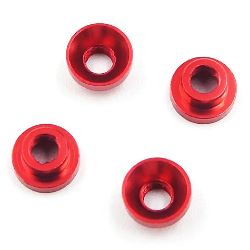 Yeah Racing Alu Servo Unterlegscheibe M3 (4) Rot