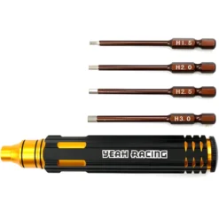 Yeah Racing 4 in1 Sechskant-Schrauberdreher 1.5/2.0/2.5/3.0mm Schwarz Gold